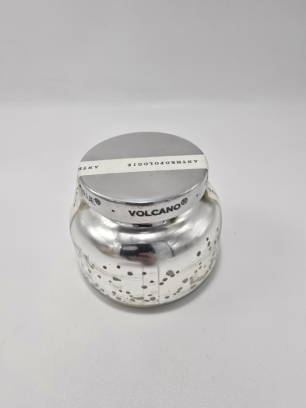Anthropologie Volcano Scented Jar - Silver Mirror Finish